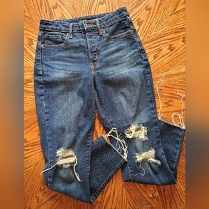 Old Navy Women's High Rise Distressed O.G. Straight Jeans Size 4